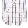 Mens Blazer White Blue Plaid Cotton Formal Party Jacket Wedding Sport Coat 42R