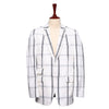 Mens Blazer White Blue Plaid Cotton Formal Party Jacket Wedding Sport Coat 42R