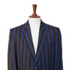 Mens Blazer Blue Black Striped Wool 2 Button Dress Formal Suit Jacket Wedding Sport Coat 44R