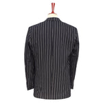 Mens Blazer Black Ivory Striped Cotton Formal Party Jacket Wedding Sport Coat 42R