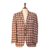 Mens Blazer Beige Red Plaid Check Cotton 2 Button Dress Formal Suit Jacket Wedding Sport Coat 46R