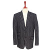 Mens Blazer Black Ivory Striped Cotton Formal Party Jacket Wedding Sport Coat 42R