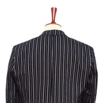 Mens Blazer Black Ivory Striped Cotton Formal Party Jacket Wedding Sport Coat 42R