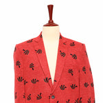 Mens Blazer Red Green Floral Abstract Formal Party Jacket Wedding Sport Coat 42R