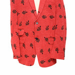 Mens Blazer Red Green Floral Abstract Formal Party Jacket Wedding Sport Coat 42R
