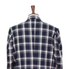 Mens Blazer Blue White Plaid Check Wool Handmade Dress Formal Suit Jacket Wedding Sport Coat 46R