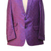 Mens Blazer Purple Geometric Silk Handmade Dress Formal Tuxedo Suit Jacket Sport Coat 44R