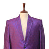 Mens Blazer Purple Geometric Silk Handmade Dress Formal Tuxedo Suit Jacket Sport Coat 44R