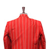 Mens Blazer Red Orange Striped Cotton Handmade Dress Formal Suit Jacket Wedding Sport Coat 44R
