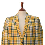 Mens Blazer Yellow Green Plaid Check Wool Dress Formal Suit Jacket Wedding Sport Coat 46R