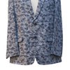 Mens Blazer Blue Camouflage Cotton Handmade Dress Formal Suit Jacket Wedding Sport Coat 44R