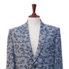 Mens Blazer Blue Camouflage Cotton Handmade Dress Formal Suit Jacket Wedding Sport Coat 44R