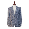 Mens Blazer Blue Camouflage Cotton Handmade Dress Formal Suit Jacket Wedding Sport Coat 44R