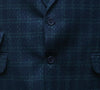 Mens Blazer Blue Green Geometric Check Wool Dress Formal Suit Jacket Wedding Sport Coat 48R