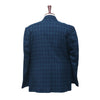 Mens Blazer Blue Green Geometric Check Wool Dress Formal Suit Jacket Wedding Sport Coat 48R