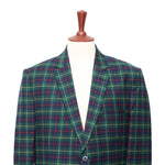 Mens Blazer Green Blue Red Tartan Plaid Check Wool 2 Button Dress Formal Suit Jacket Wedding Sport Coat 46R