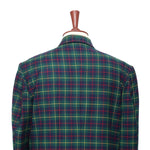Mens Blazer Green Blue Red Tartan Plaid Check Wool 2 Button Dress Formal Suit Jacket Wedding Sport Coat 46R