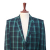 Mens Blazer Green Blue Plaid Check Wool 2 Button Dress Formal Suit Jacket Wedding Sport Coat 44R