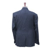 Mens Blazer Blue White Geometric Wool Handmade Dress Formal Suit Jacket Wedding Sport Coat 48R