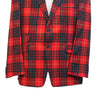 Mens Blazer Red Black Yellow Plaid Check 2 Button Wool Dress Formal Suit Jacket Sport Coat 48R