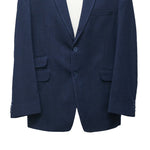 Mens Blazer Navy Blue Striped 100% Wool 2 Button Dress Formal Suit Jacket Wedding Sport Coat 48R
