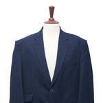 Mens Blazer Navy Blue Striped 100% Wool 2 Button Dress Formal Suit Jacket Wedding Sport Coat 48R