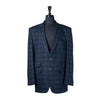 Mens Blazer Navy Blue Green Plaid Check 100% Wool Handmade Dress Formal Suit Jacket Sport Coat 44R