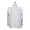 Mens Blazer White Blue Plaid Check Wool 2 Button Formal Dress Suit Jacket Wedding Sport Coat 44R