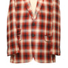 Mens Blazer Orange Beige Plaid Check Cotton Handmade Dress Formal Suit Jacket Wedding Sport Coat 44R