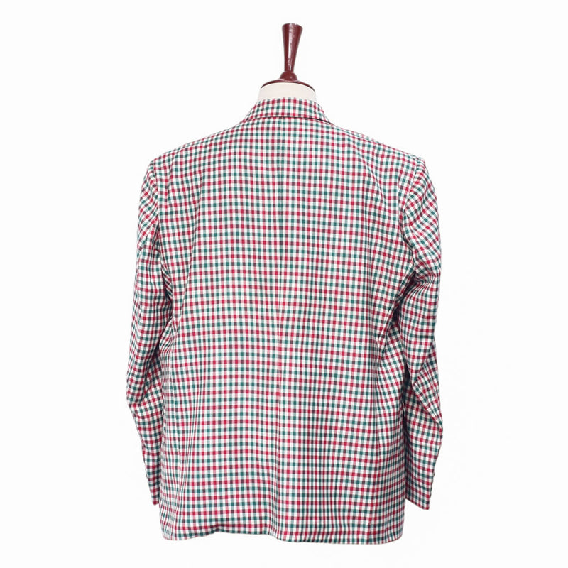 Mens Blazer Red Green White Plaid Formal Party Jacket Wedding Sport Coat 48R