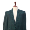 Mens Blazer Green Blue Check Wool 2 Button Dress Formal Suit Jacket Wedding Sport Coat 44R