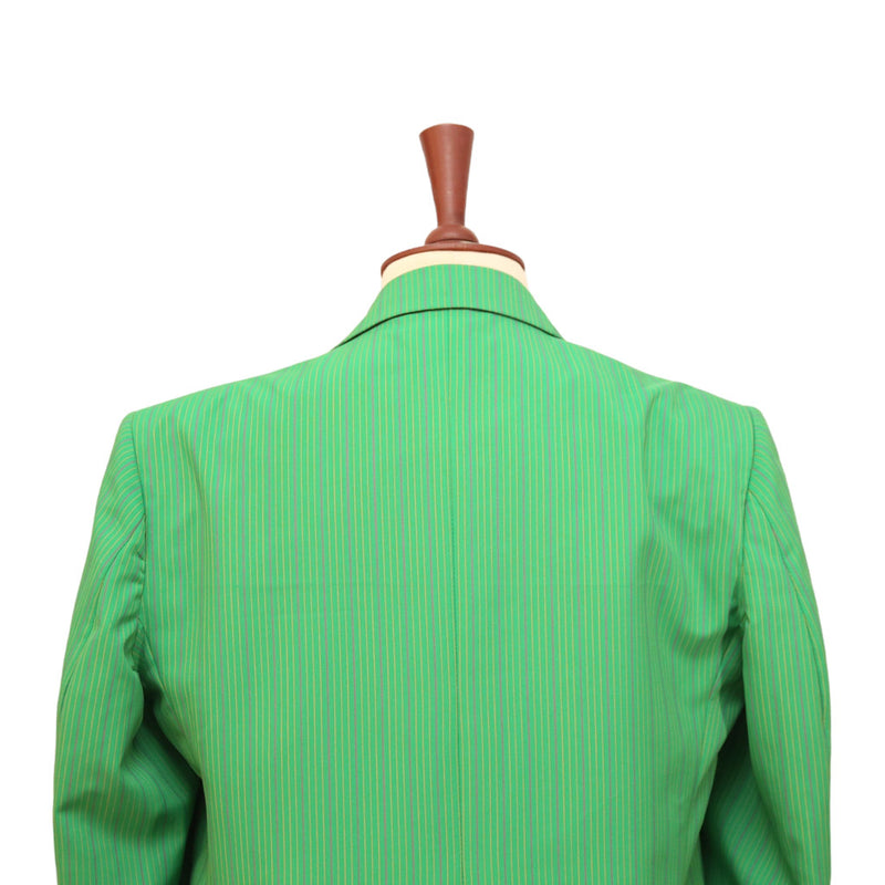 Mens Blazer Green Pink Striped Wool Blend 2 Button Dress Formal Suit Jacket Wedding Sport Coat 44R