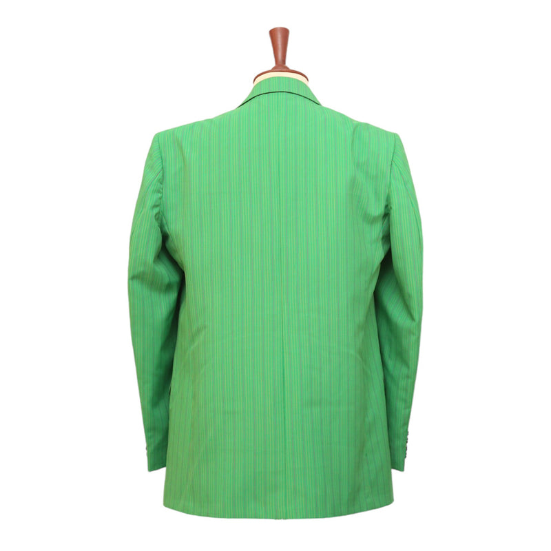 Mens Blazer Green Pink Striped Wool Blend 2 Button Dress Formal Suit Jacket Wedding Sport Coat 44R