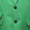 Mens Blazer Green Pink Striped Wool Blend 2 Button Dress Formal Suit Jacket Wedding Sport Coat 44R