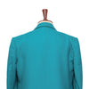 Mens Blazer Turquoise Wool Black Velvet Gold Button Dress Formal Tuxedo Suit Jacket Wedding Sport Coat 44R