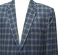 Mens Blazer Blue Green Red Scottish Tartan Plaid Wool 2 Button Dress Suit Formal Jacket Sport Coat 46R
