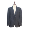 Mens Blazer Navy Blue White Geometric Wool 2 Button Dress Formal Suit Jacket Wedding Sport Coat 46R