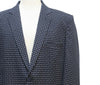 Mens Blazer Navy Blue White Geometric Wool 2 Button Dress Formal Suit Jacket Wedding Sport Coat 46R