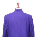 Mens Blazer Purple Black Wool Velvet 2 Button Dress Formal Tuxedo Suit Jacket Wedding Sport Coat 44R