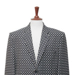 Mens Blazer Blue Gray Plaid Check Wool 2 Button Dress Formal Suit Jacket Wedding Sport Coat 48R