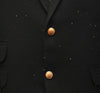 Mens Blazer Black Beads Wool 2 Button Designer Dress Formal Tuxedo Suit Jacket Wedding Sport Coat 44R