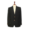 Mens Blazer Black Beads Wool 2 Button Designer Dress Formal Tuxedo Suit Jacket Wedding Sport Coat 44R