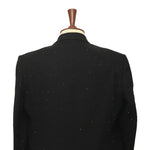 Mens Blazer Black Beads Wool 2 Button Designer Dress Formal Tuxedo Suit Jacket Wedding Sport Coat 44R