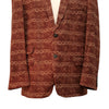 Mens Blazer Brown Beige Abstract Geometric Cotton 2 Button Dress Formal Suit Jacket Sport Coat 46R