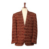 Mens Blazer Brown Beige Abstract Geometric Cotton 2 Button Dress Formal Suit Jacket Sport Coat 46R