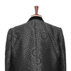 Mens Blazer Black Geometric Silk Velvet Dress Formal Tuxedo Suit Jacket Wedding Sport Coat 46R