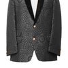 Mens Blazer Black Geometric Silk Velvet Dress Formal Tuxedo Suit Jacket Wedding Sport Coat 46R