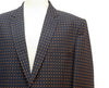 Mens Blazer Blue Orange Polka Dot Wool Dress Formal Suit Jacket Wedding Sport Coat 46R