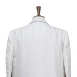 Mens Blazer White Gold Silk Hand Embroidered Dress Formal Tuxedo Suit Jacket Wedding Sport Coat 46R