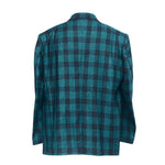 Mens Blazer Blue Green Plaid Wool Dress Formal Jacket Wedding Sport Coat 48R